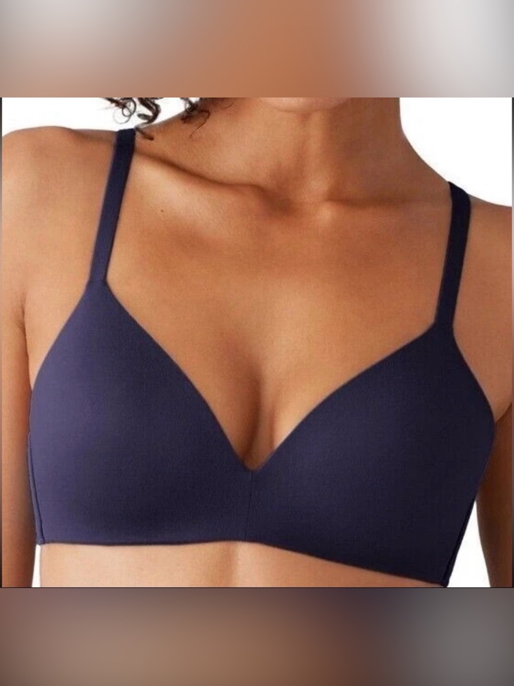 Wacoal How Perfect Wire Free T-Shirt Bra Seamless Navy Blue 34D